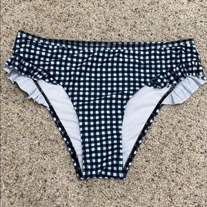 Navy Blue Gingham Bikini Bottom